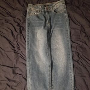 Forever 21 Blue Straight-Leg Jeans Classic Style